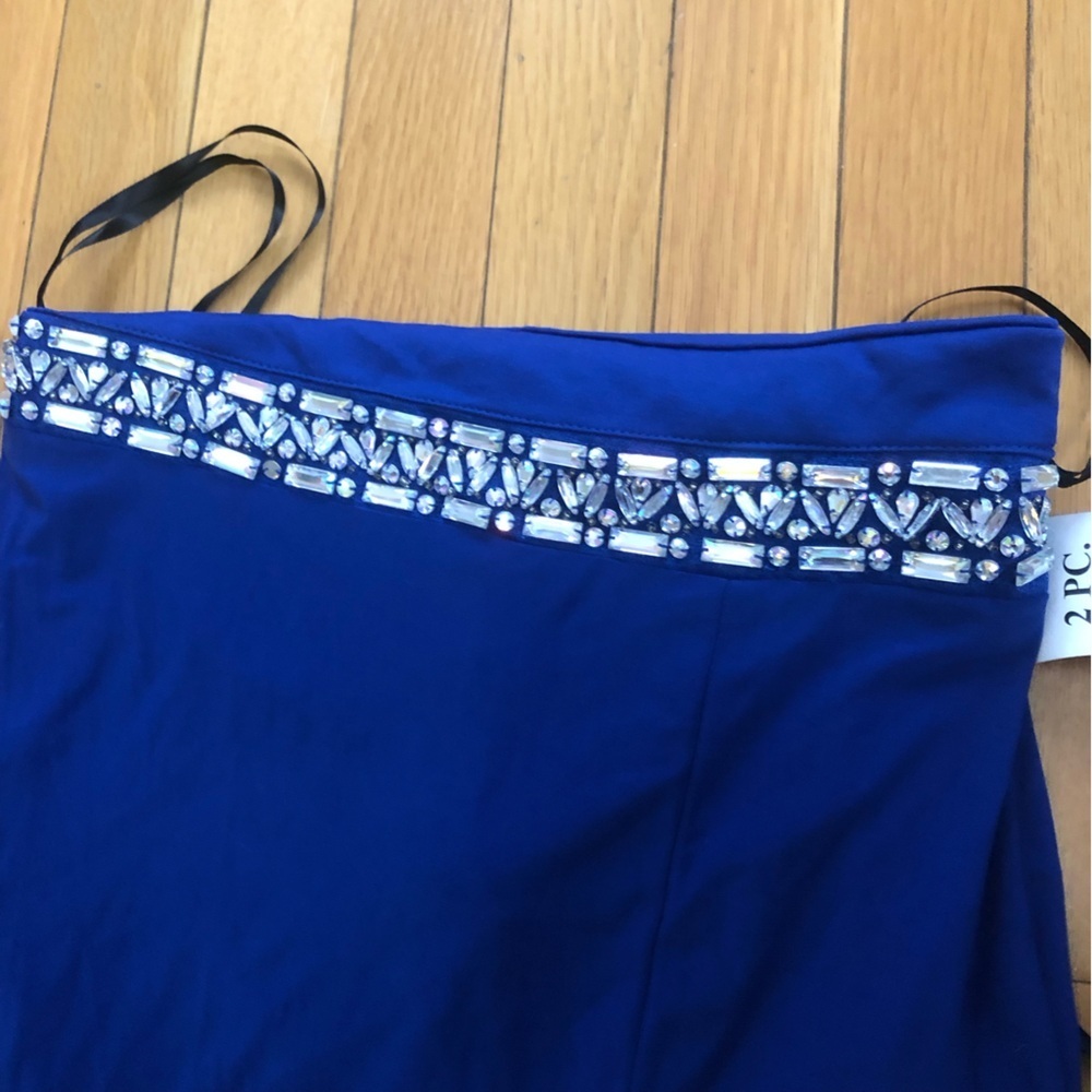 B. Darlin Royal Blue 2 Piece Formal Dress Set Size 7/8 Rhinestone Waist (Skirt) - Picture 8 of 9